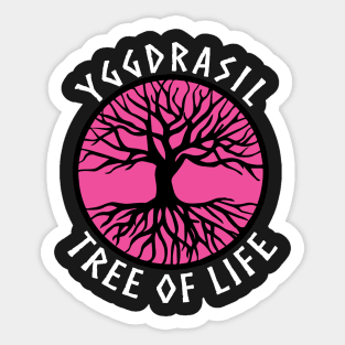 tree of life Yggdrasil Pink Valhalla Vikings Sticker
